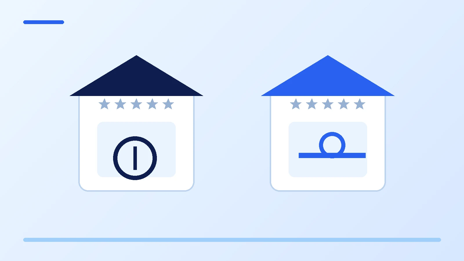 Two storefronts with the same star rating but clearly different positioning and customer experiences